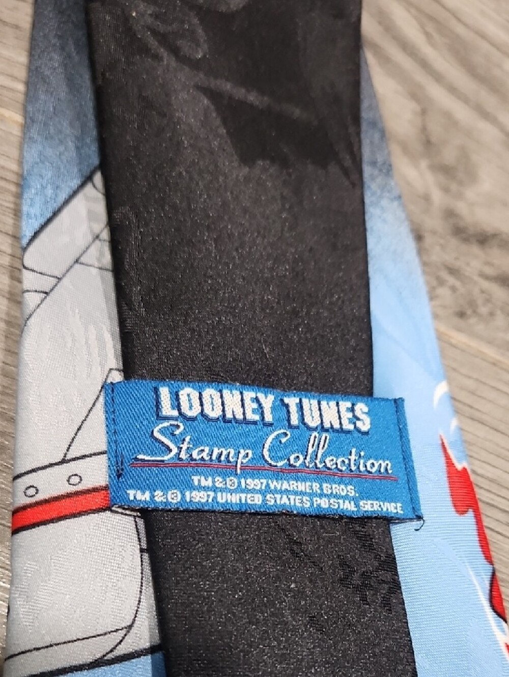 ACME Vintage 19971 Road Runner Themed Blue Graphic Tie - Picture 4 of 7